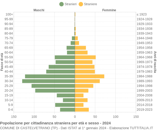 Grafico cittadini stranieri - Castelvetrano 2024