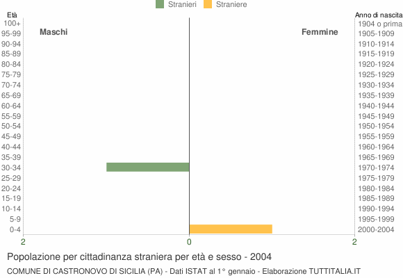 Grafico cittadini stranieri - Castronovo di Sicilia 2004