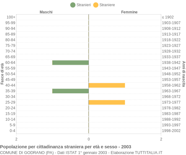 Grafico cittadini stranieri - Godrano 2003