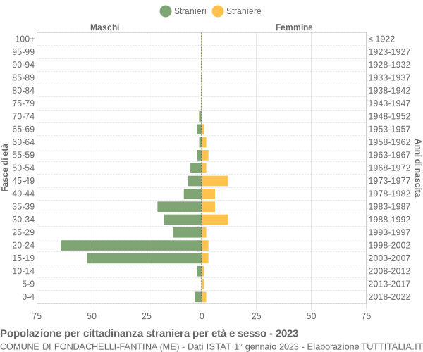 Grafico cittadini stranieri - Fondachelli-Fantina 2023