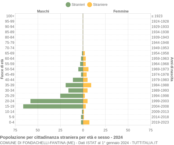 Grafico cittadini stranieri - Fondachelli-Fantina 2024