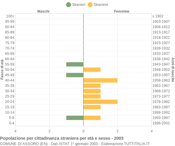 Grafico cittadini stranieri - Assoro 2003