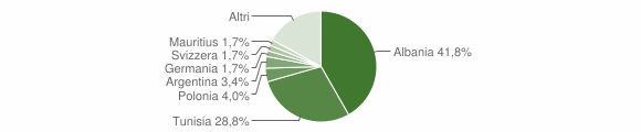 Grafico cittadinanza stranieri - Nicolosi 2006