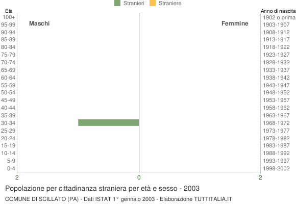 Grafico cittadini stranieri - Scillato 2003