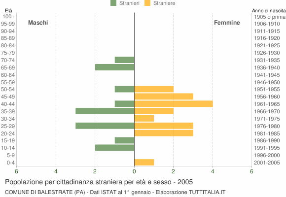 Grafico cittadini stranieri - Balestrate 2005