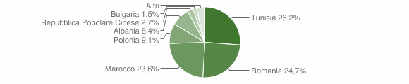 Grafico cittadinanza stranieri - Terme Vigliatore 2008