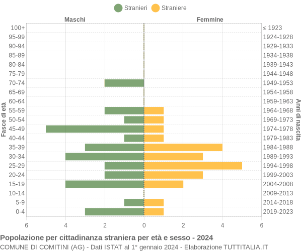 Grafico cittadini stranieri - Comitini 2024