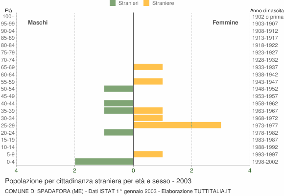 Grafico cittadini stranieri - Spadafora 2003