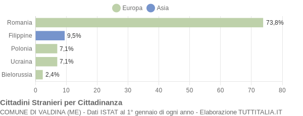 Grafico cittadinanza stranieri - Valdina 2008