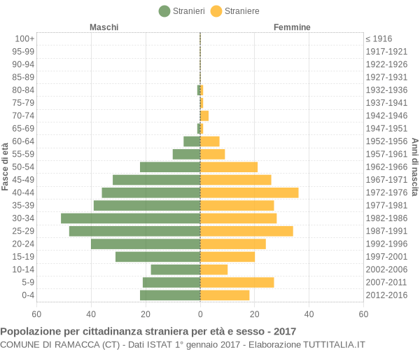 Grafico cittadini stranieri - Ramacca 2017