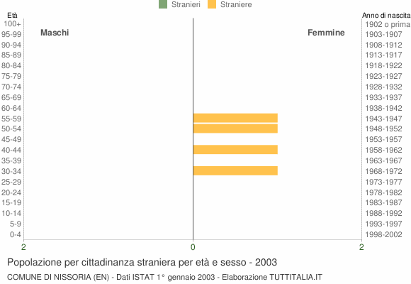 Grafico cittadini stranieri - Nissoria 2003