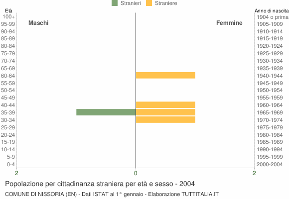 Grafico cittadini stranieri - Nissoria 2004