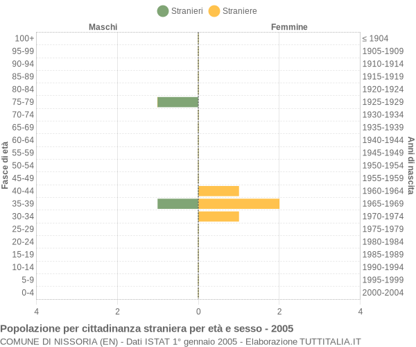 Grafico cittadini stranieri - Nissoria 2005