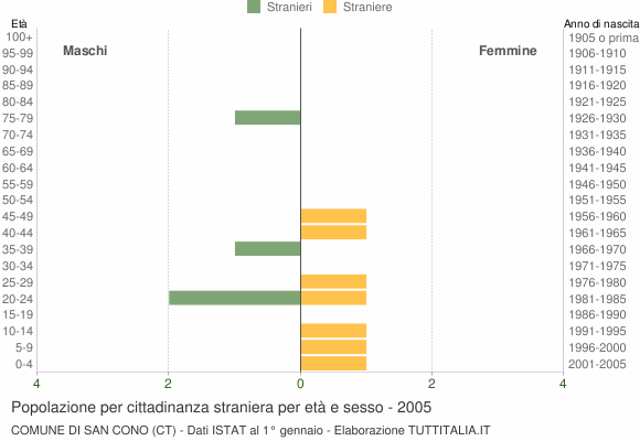 Grafico cittadini stranieri - San Cono 2005