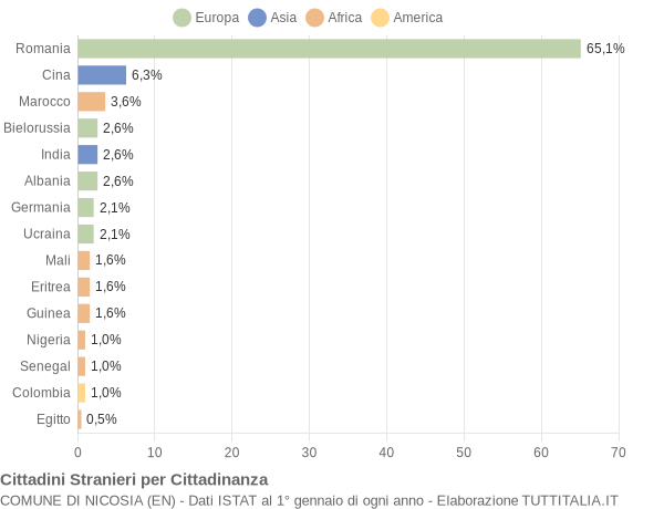 Grafico cittadinanza stranieri - Nicosia 2019