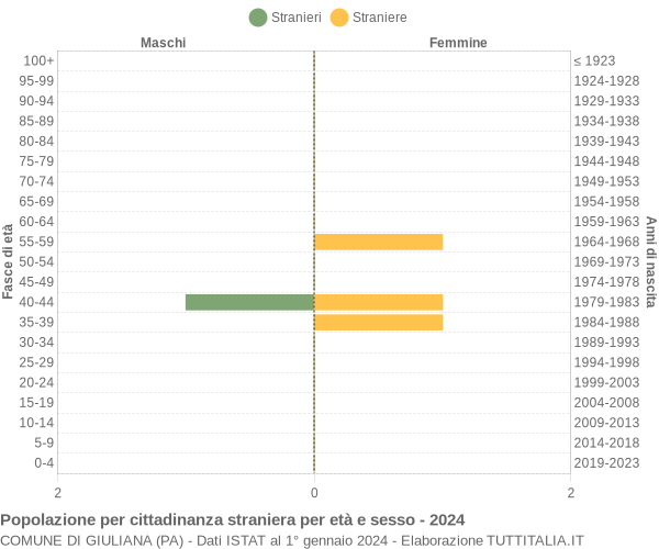 Grafico cittadini stranieri - Giuliana 2024