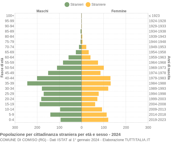 Grafico cittadini stranieri - Comiso 2024