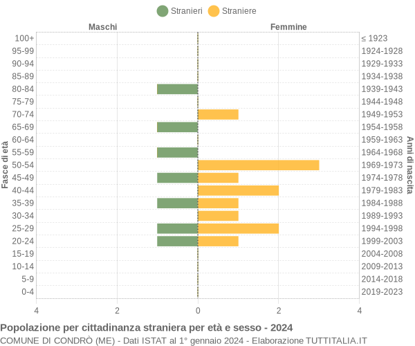 Grafico cittadini stranieri - Condrò 2024