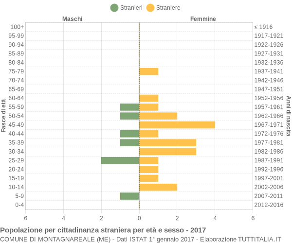 Grafico cittadini stranieri - Montagnareale 2017