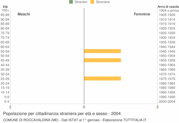 Grafico cittadini stranieri - Roccavaldina 2004