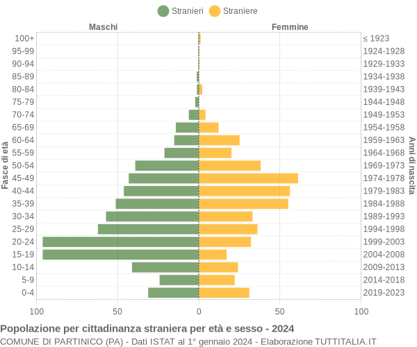 Grafico cittadini stranieri - Partinico 2024