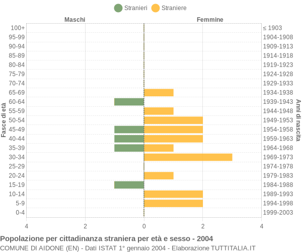 Grafico cittadini stranieri - Aidone 2004