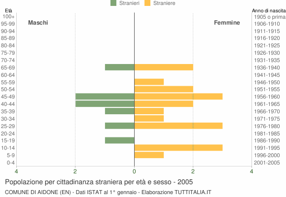 Grafico cittadini stranieri - Aidone 2005