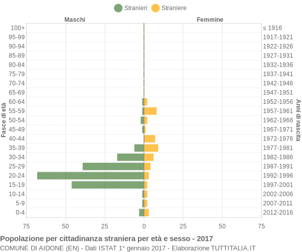 Grafico cittadini stranieri - Aidone 2017