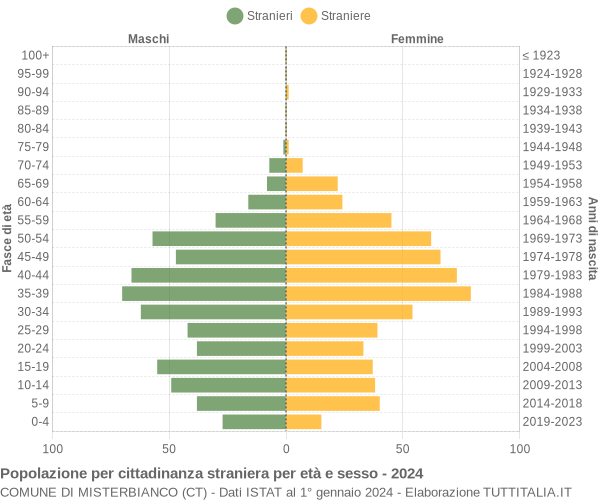 Grafico cittadini stranieri - Misterbianco 2024