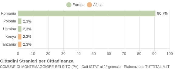 Grafico cittadinanza stranieri - Montemaggiore Belsito 2015