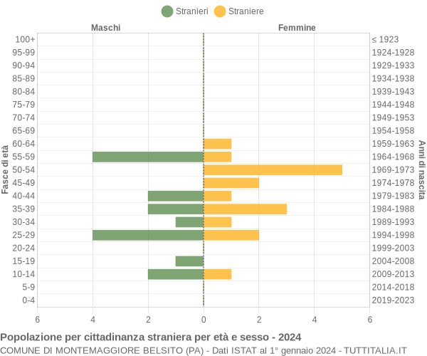 Grafico cittadini stranieri - Montemaggiore Belsito 2024