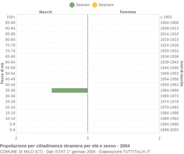 Grafico cittadini stranieri - Milo 2004