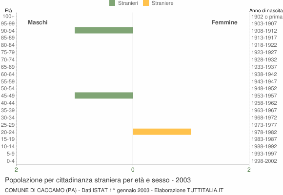 Grafico cittadini stranieri - Caccamo 2003
