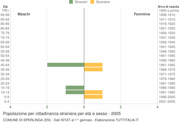Grafico cittadini stranieri - Sperlinga 2005