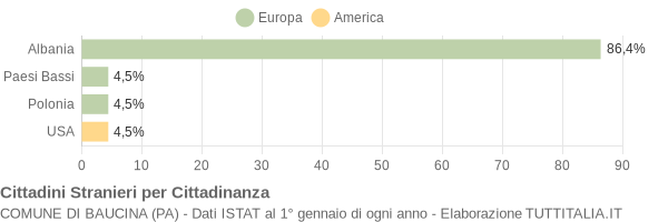 Grafico cittadinanza stranieri - Baucina 2004