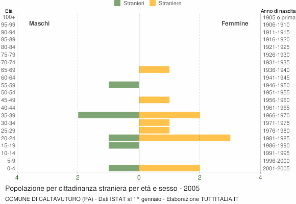 Grafico cittadini stranieri - Caltavuturo 2005