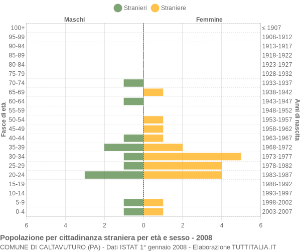 Grafico cittadini stranieri - Caltavuturo 2008