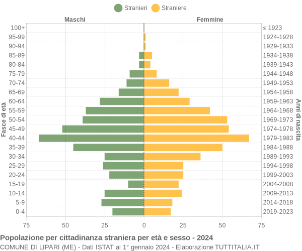 Grafico cittadini stranieri - Lipari 2024