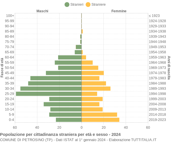 Grafico cittadini stranieri - Petrosino 2024