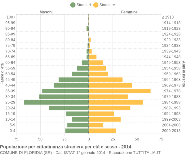 Grafico cittadini stranieri - Floridia 2014