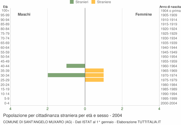 Grafico cittadini stranieri - Sant'Angelo Muxaro 2004