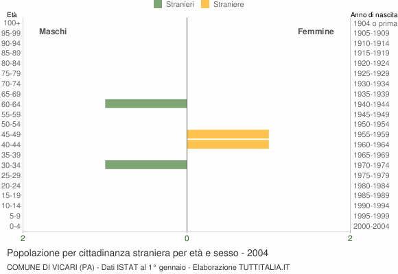 Grafico cittadini stranieri - Vicari 2004