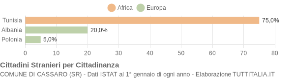 Grafico cittadinanza stranieri - Cassaro 2004