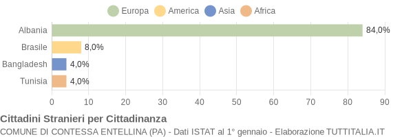 Grafico cittadinanza stranieri - Contessa Entellina 2005