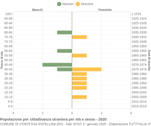 Grafico cittadini stranieri - Contessa Entellina 2020