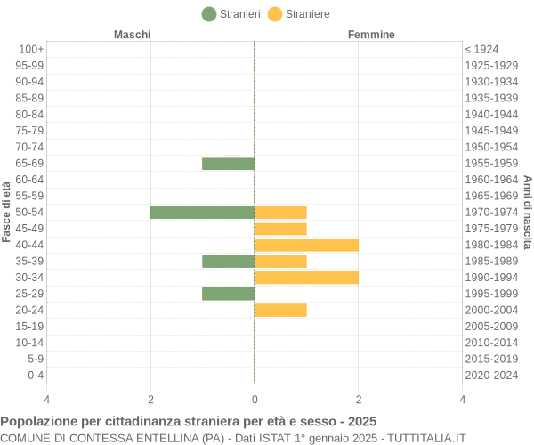 Grafico cittadini stranieri - Contessa Entellina 2025