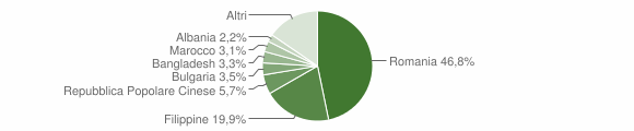 Grafico cittadinanza stranieri - Giarre 2011