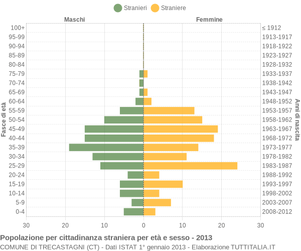 Grafico cittadini stranieri - Trecastagni 2013