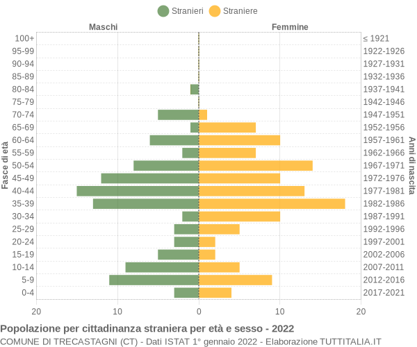 Grafico cittadini stranieri - Trecastagni 2022