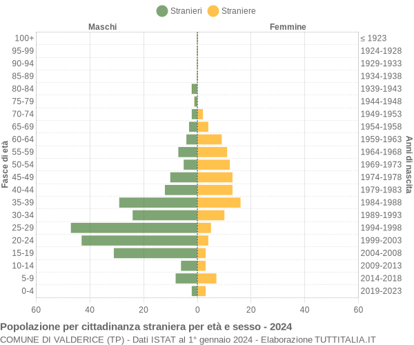 Grafico cittadini stranieri - Valderice 2024